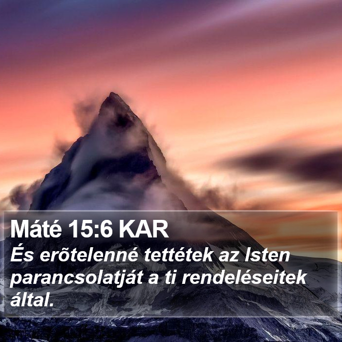 Máté 15:6 KAR Bible Study