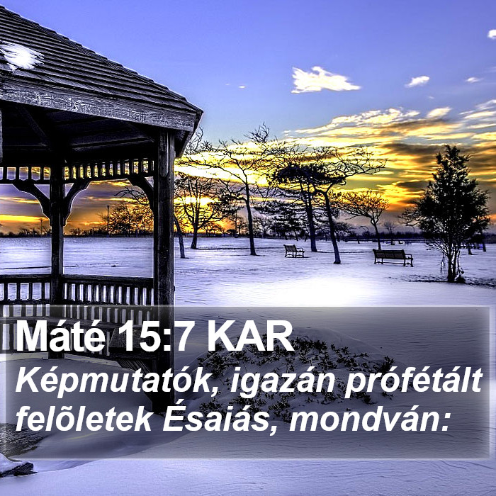 Máté 15:7 KAR Bible Study