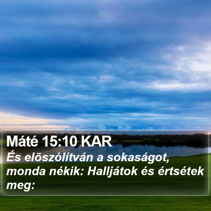 Máté 15:10 KAR Bible Study