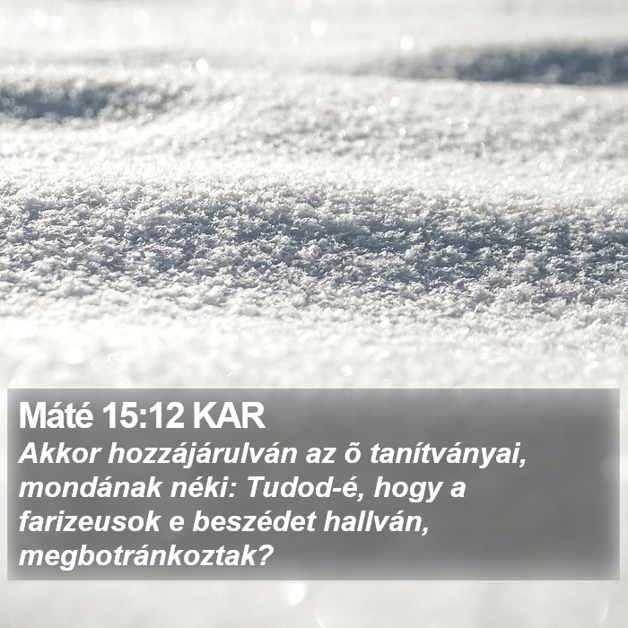 Máté 15:12 KAR Bible Study