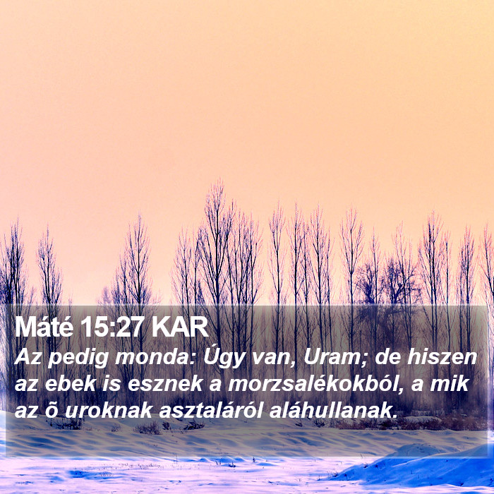 Máté 15:27 KAR Bible Study