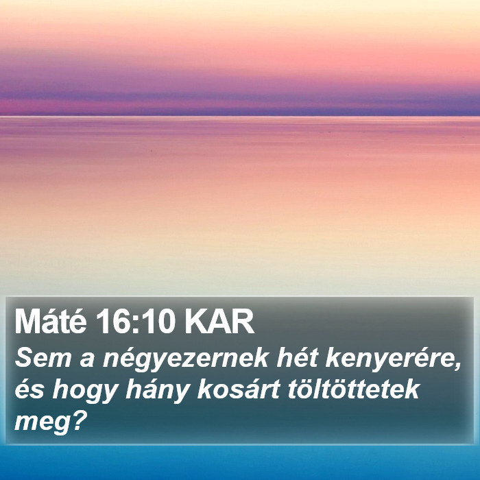 Máté 16:10 KAR Bible Study