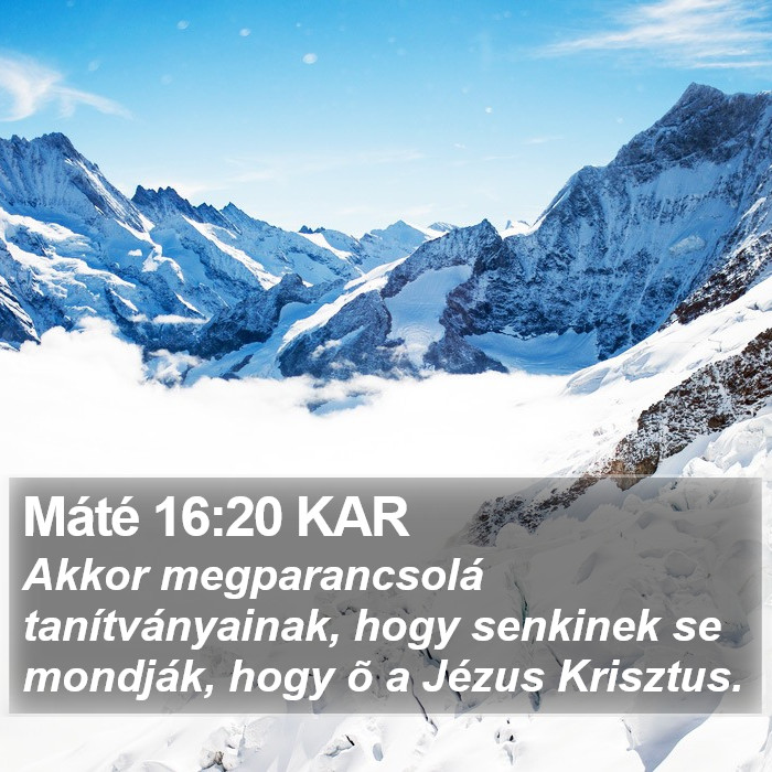 Máté 16:20 KAR Bible Study