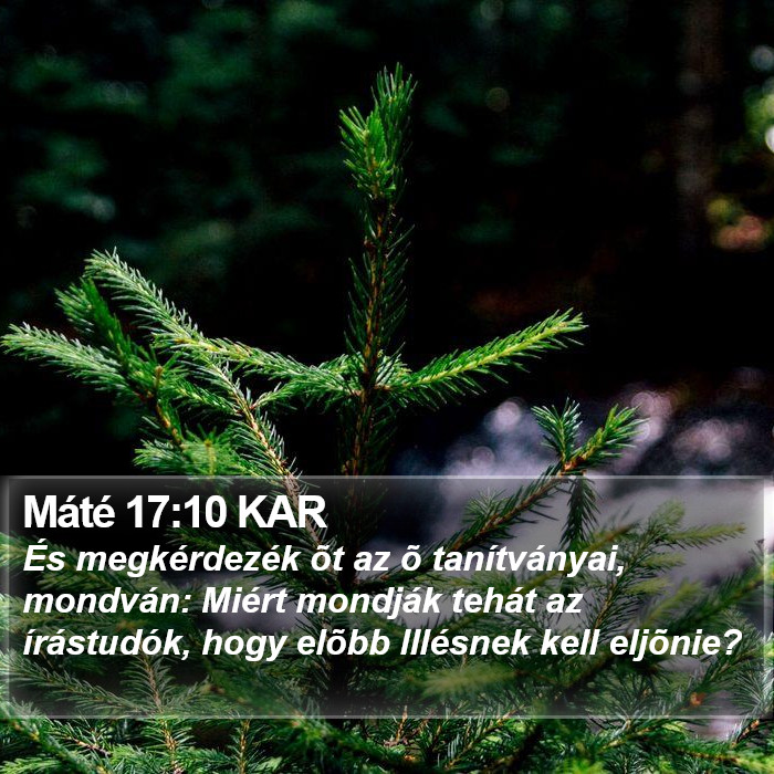 Máté 17:10 KAR Bible Study