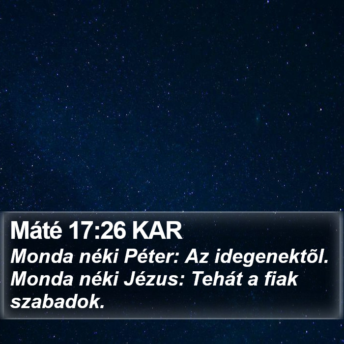 Máté 17:26 KAR Bible Study