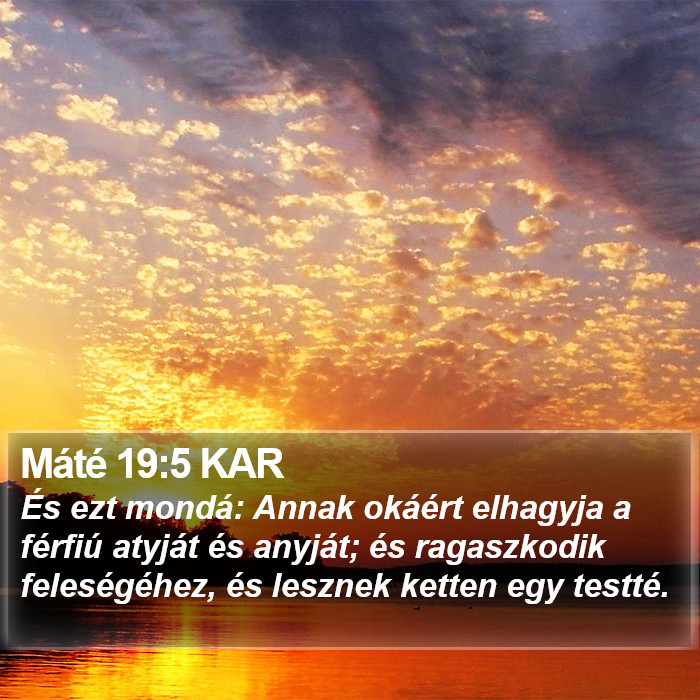 Máté 19:5 KAR Bible Study