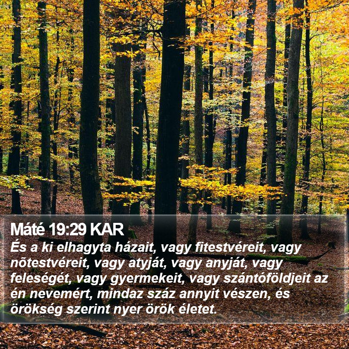 Máté 19:29 KAR Bible Study