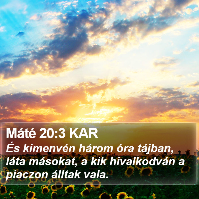 Máté 20:3 KAR Bible Study