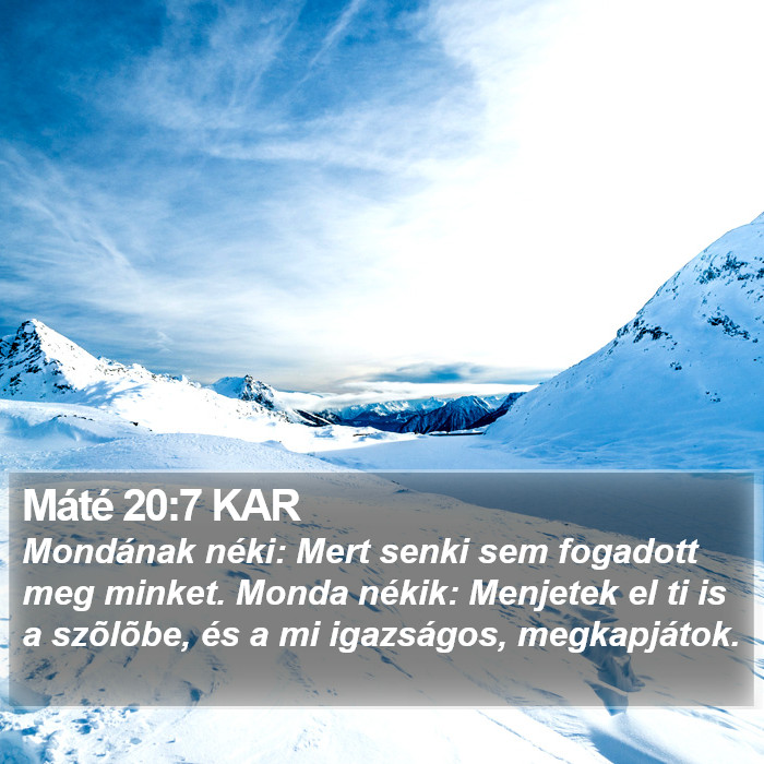 Máté 20:7 KAR Bible Study