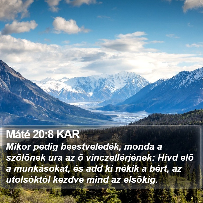 Máté 20:8 KAR Bible Study