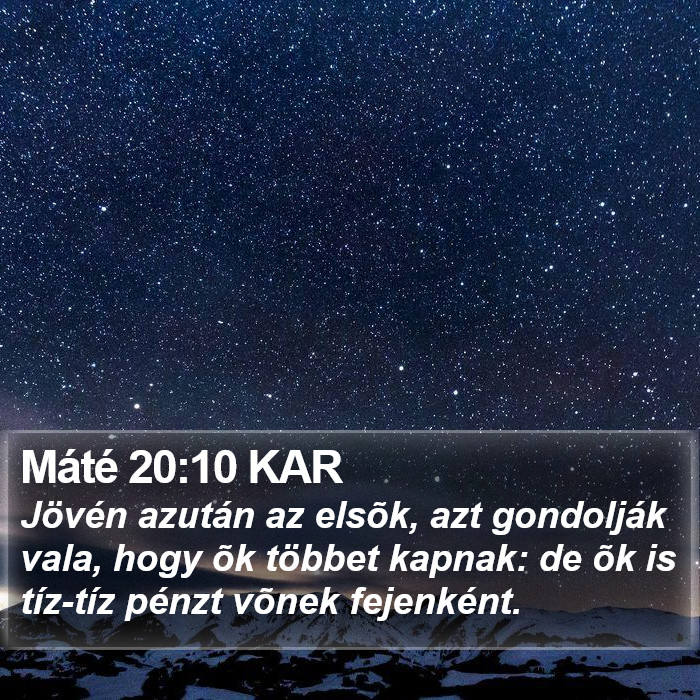 Máté 20:10 KAR Bible Study