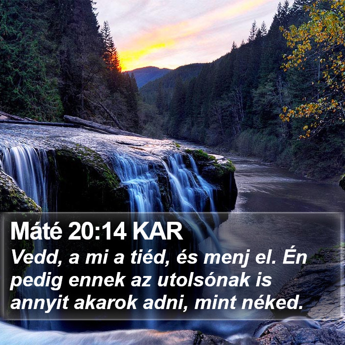 Máté 20:14 KAR Bible Study