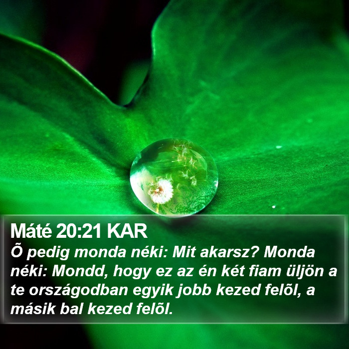 Máté 20:21 KAR Bible Study