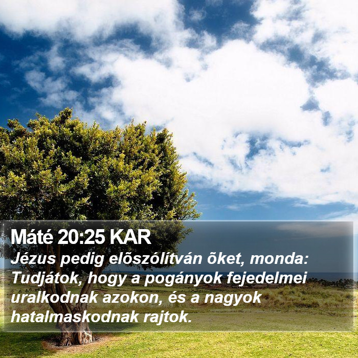 Máté 20:25 KAR Bible Study