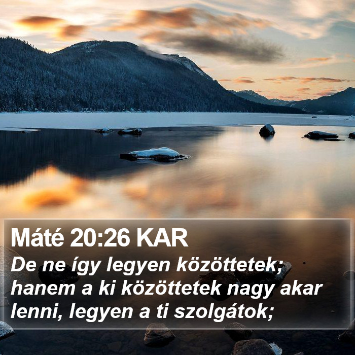 Máté 20:26 KAR Bible Study