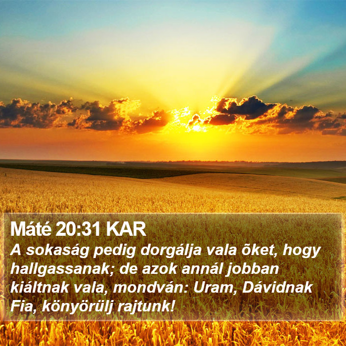 Máté 20:31 KAR Bible Study