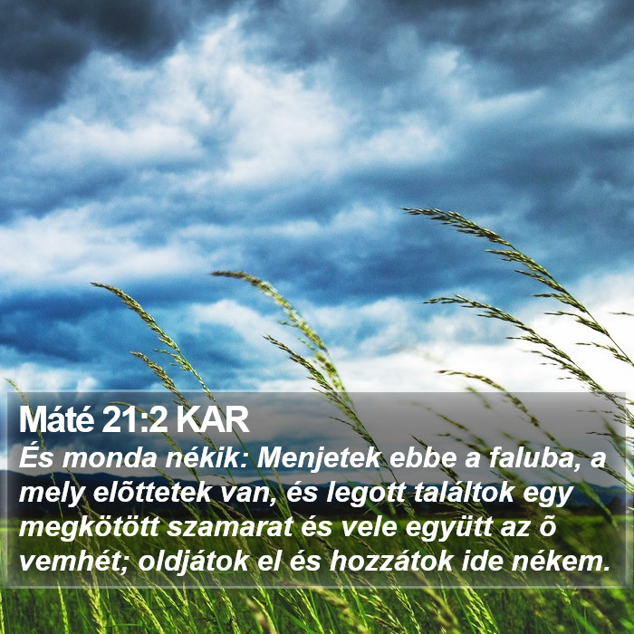 Máté 21:2 KAR Bible Study