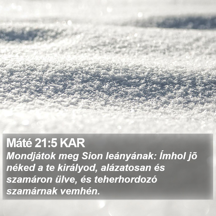 Máté 21:5 KAR Bible Study