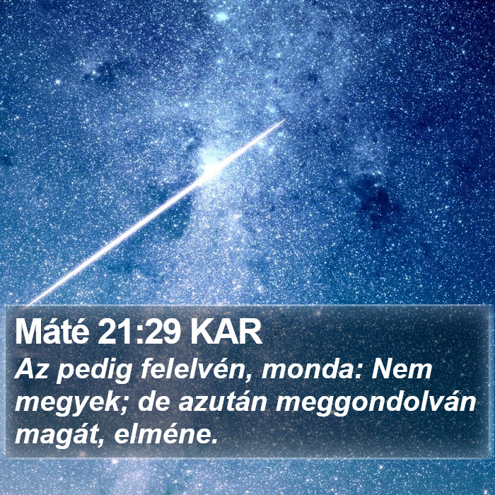 Máté 21:29 KAR Bible Study