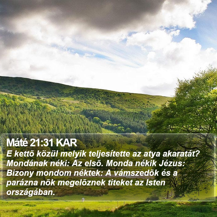 Máté 21:31 KAR Bible Study