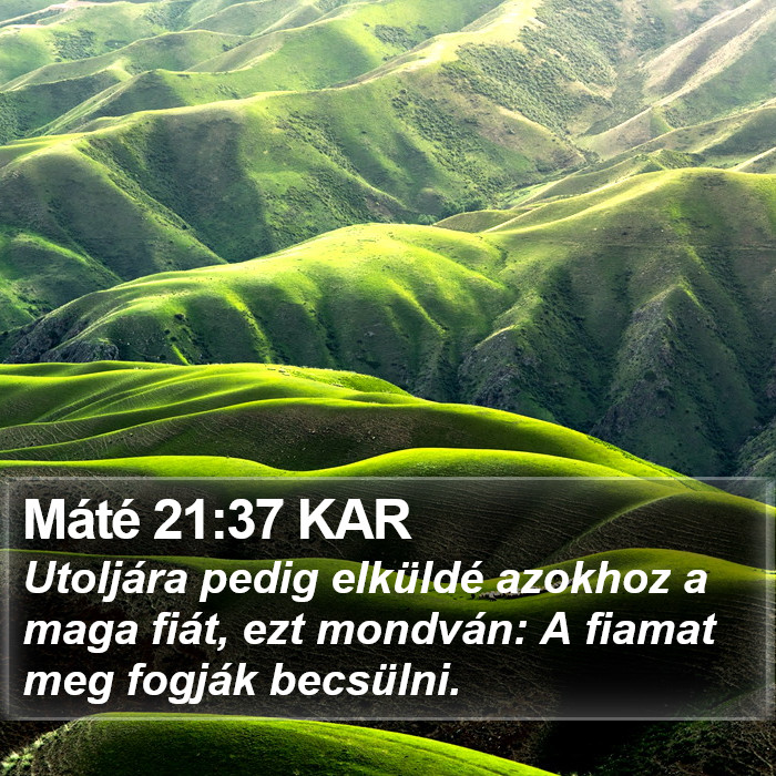 Máté 21:37 KAR Bible Study