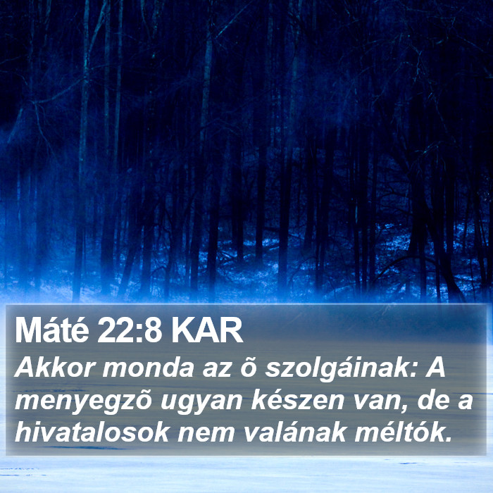 Máté 22:8 KAR Bible Study