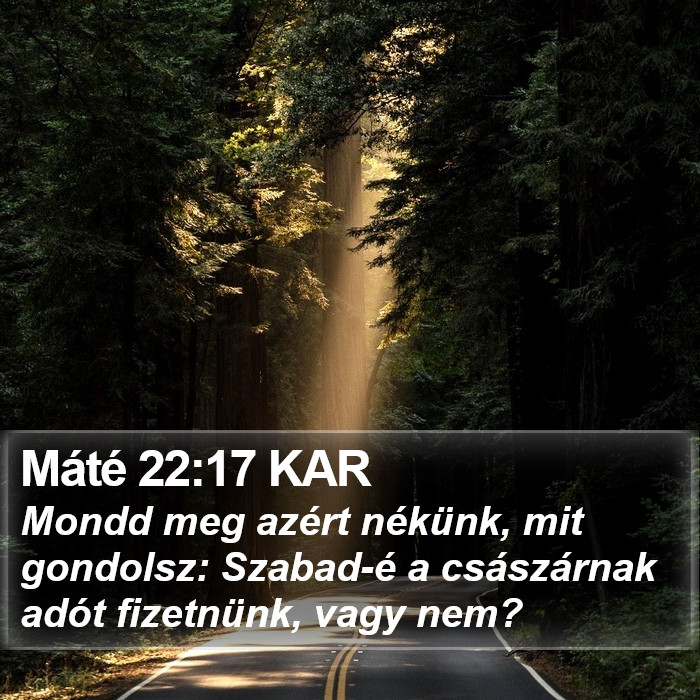 Máté 22:17 KAR Bible Study