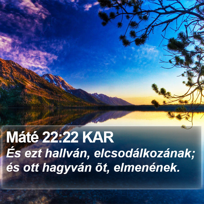 Máté 22:22 KAR Bible Study