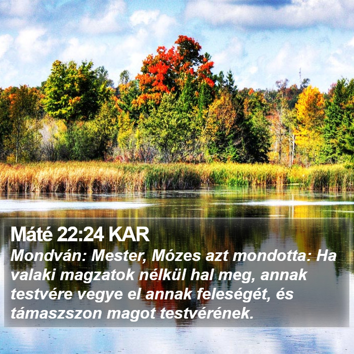 Máté 22:24 KAR Bible Study