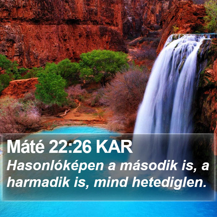 Máté 22:26 KAR Bible Study