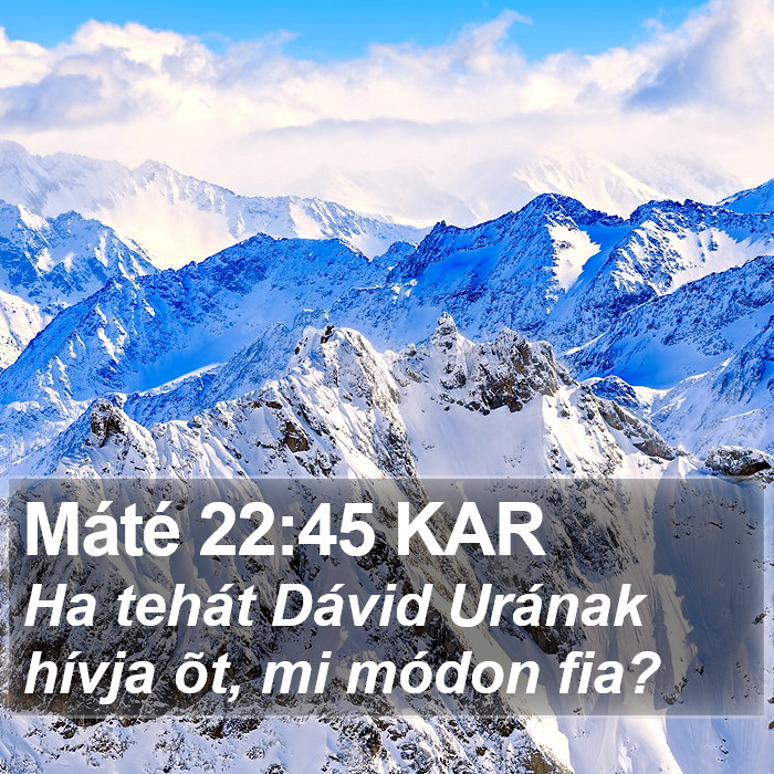 Máté 22:45 KAR Bible Study