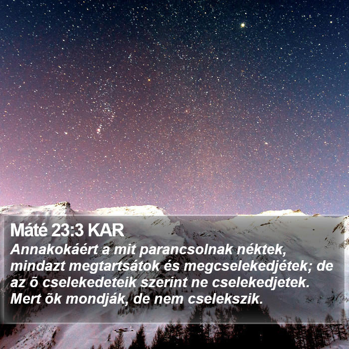 Máté 23:3 KAR Bible Study