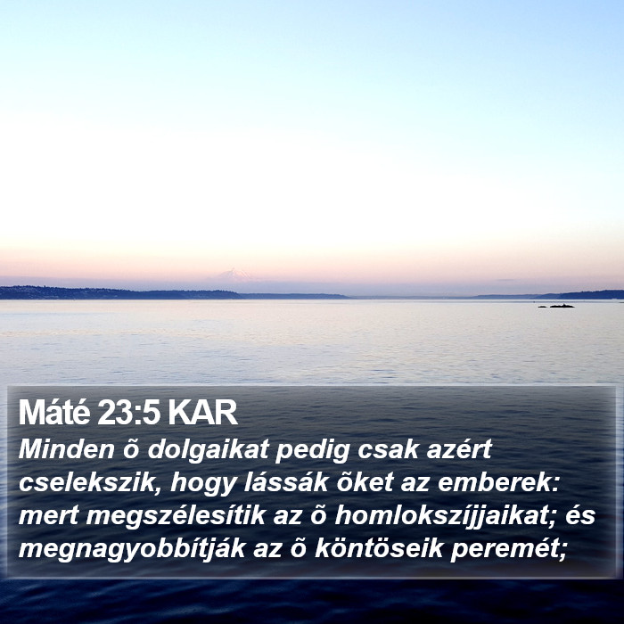 Máté 23:5 KAR Bible Study