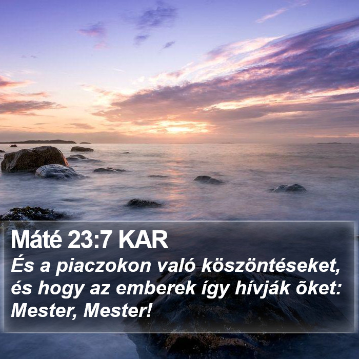 Máté 23:7 KAR Bible Study