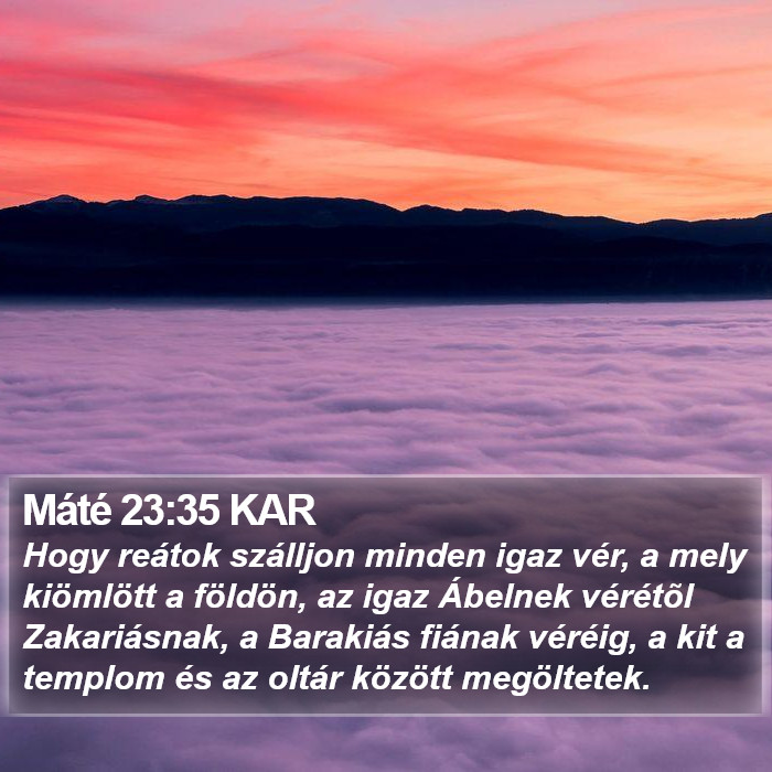 Máté 23:35 KAR Bible Study