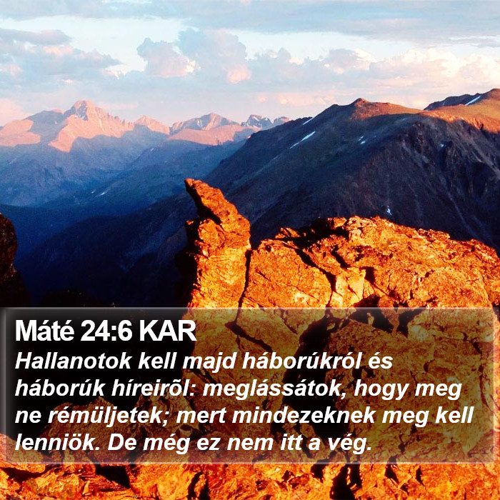 Máté 24:6 KAR Bible Study