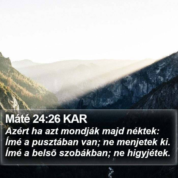 Máté 24:26 KAR Bible Study