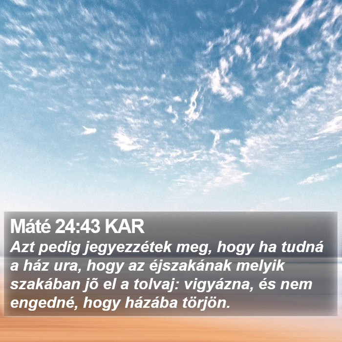 Máté 24:43 KAR Bible Study