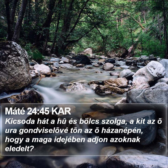 Máté 24:45 KAR Bible Study