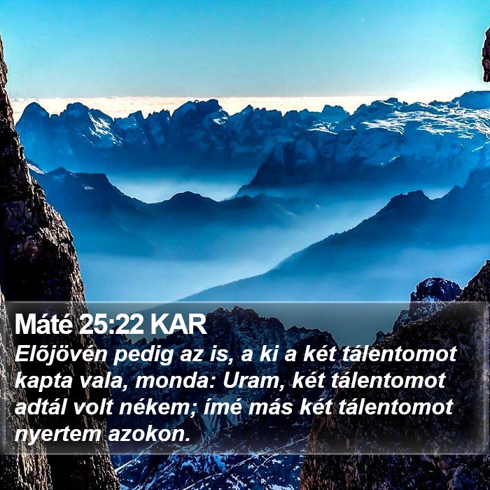 Máté 25:22 KAR Bible Study