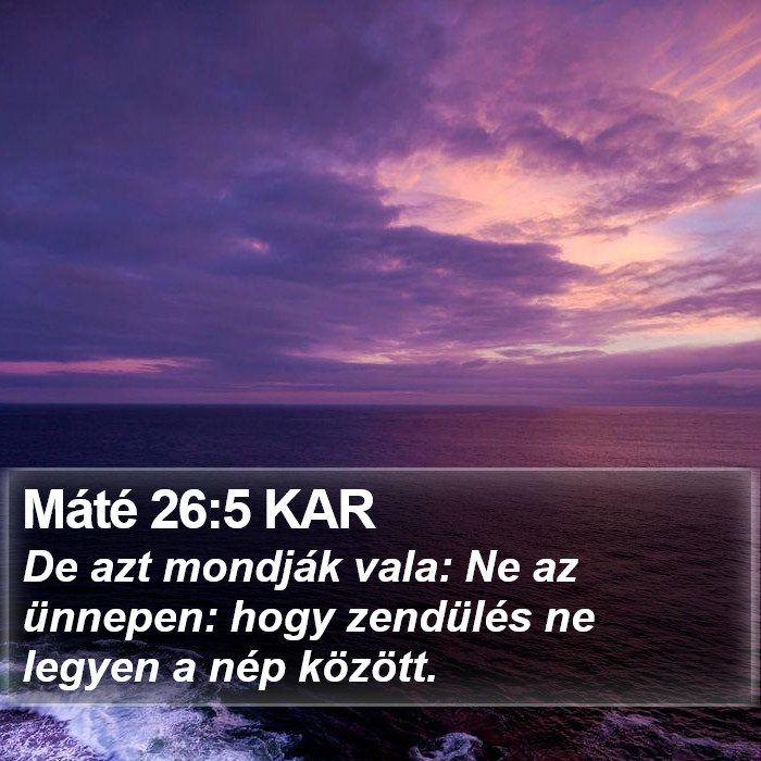 Máté 26:5 KAR Bible Study