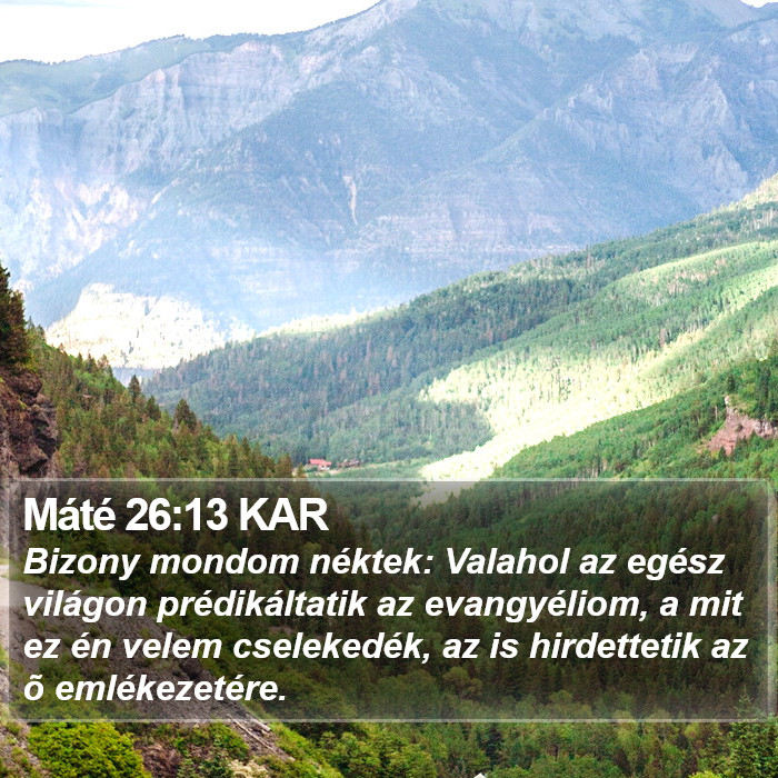 Máté 26:13 KAR Bible Study