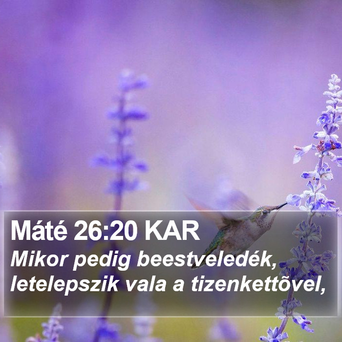 Máté 26:20 KAR Bible Study