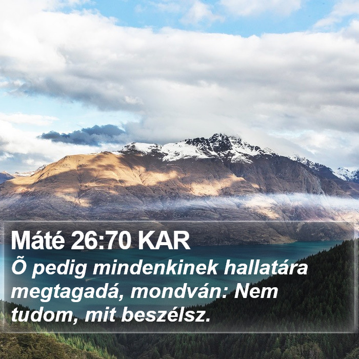 Máté 26:70 KAR Bible Study