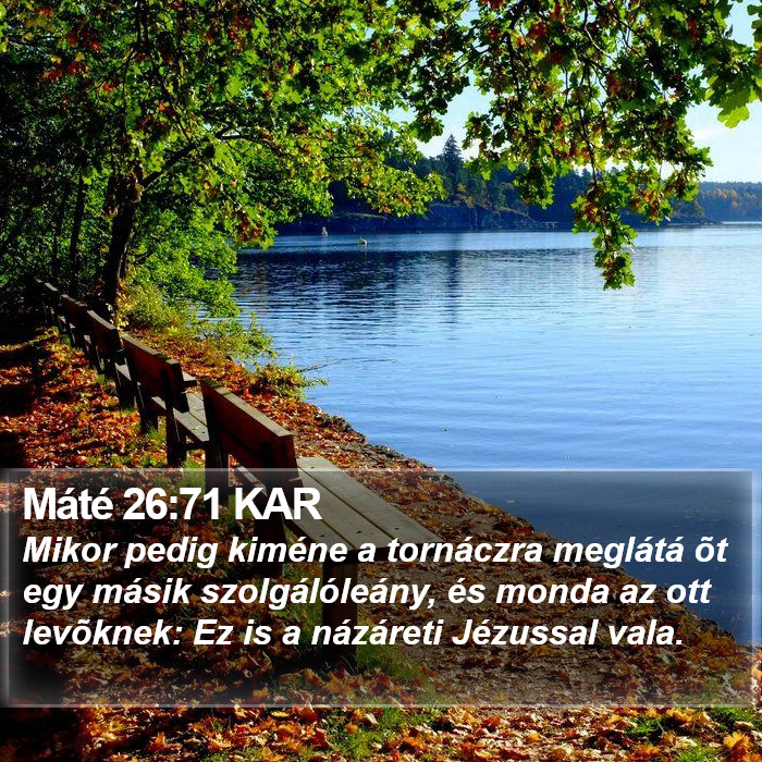 Máté 26:71 KAR Bible Study