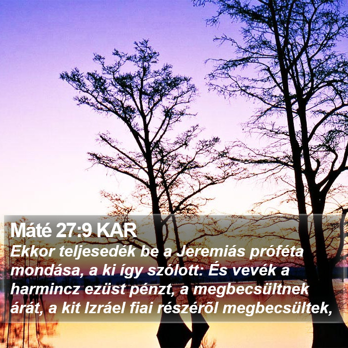 Máté 27:9 KAR Bible Study