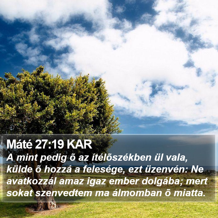 Máté 27:19 KAR Bible Study