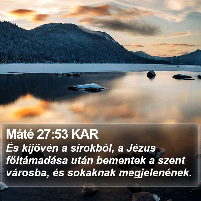 Máté 27:53 KAR Bible Study