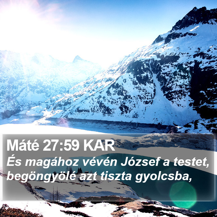 Máté 27:59 KAR Bible Study