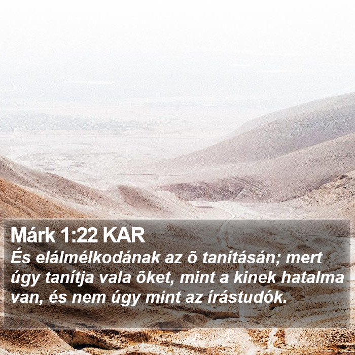 Márk 1:22 KAR Bible Study